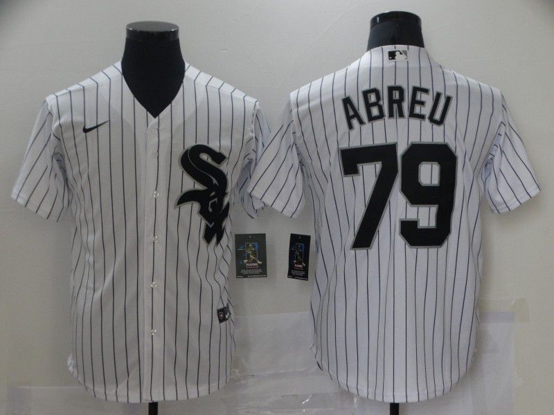 Men Chicago White Sox #79 Abreu White Game Nike 2021 MLB Jersey->chicago white sox->MLB Jersey